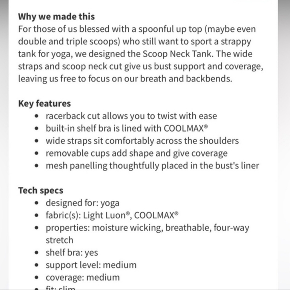 ( lululemon ) Athletic Scoop Neck Tank Top with Shelf Bra - Picture 6 of 8